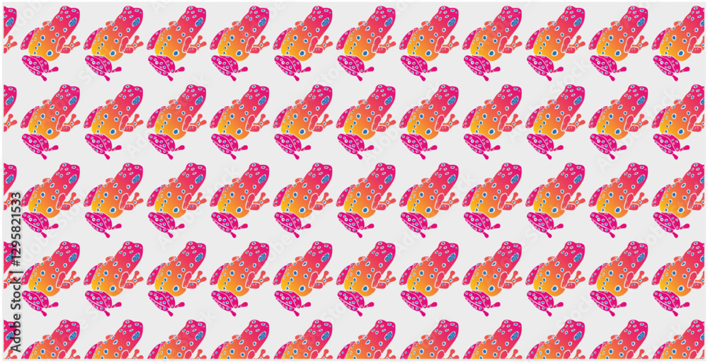 frog, block print design frog pattern vectar illustration