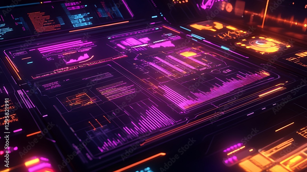 Obraz premium Futuristic data visualization-inspired artwork