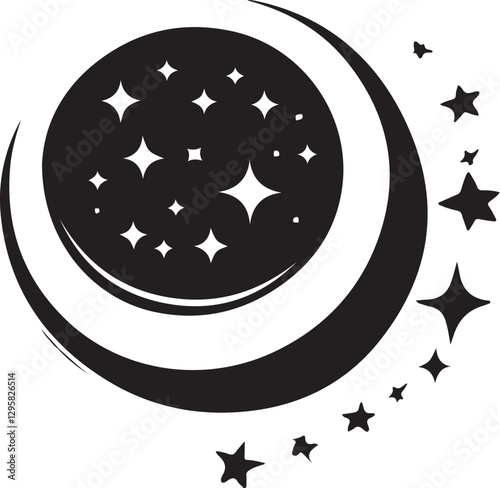 Moon & Stars Crescent Vector Clipart Set