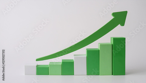 Green white bar chart with upward arrow. Growth or progress. Business, finance and success concept Free Download Green white bar chart with upward arrow. Growth or progress. Business, finance and success concept - GFXLoad