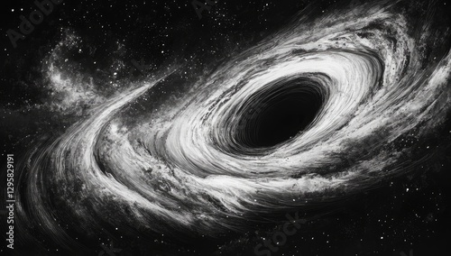 Black Hole in Space, Spiral Galaxy Distortion photo