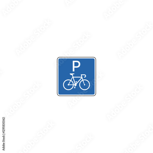 Free Download Bicycle parking icon sign blue isolated on white background - GFXLoad