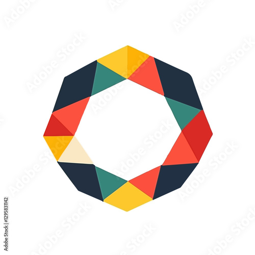 Simple flat 2D icon decagon isolated on a transparent background, vector, flat design, animation design, vector, flat design, animation design, simple flat 2D icon design