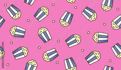 Cute popcorn pattern background vector design