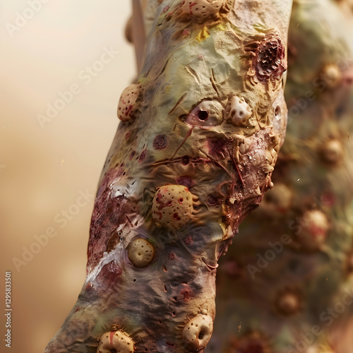 Disturbing Display of Severe Skin Infection Indicative of Urgent Medical Condition photo