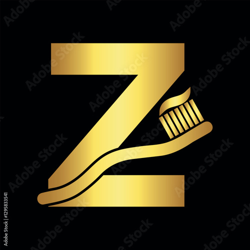 Initial Toothbrush Logo combine with letter Z vector template