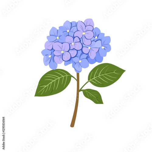 A simple flat 2D icon hydrangea isolated on a transparent background, vector, flat design, animation design, vector, flat design, animation design, simple flat 2D icon, minimalist. flower icon set