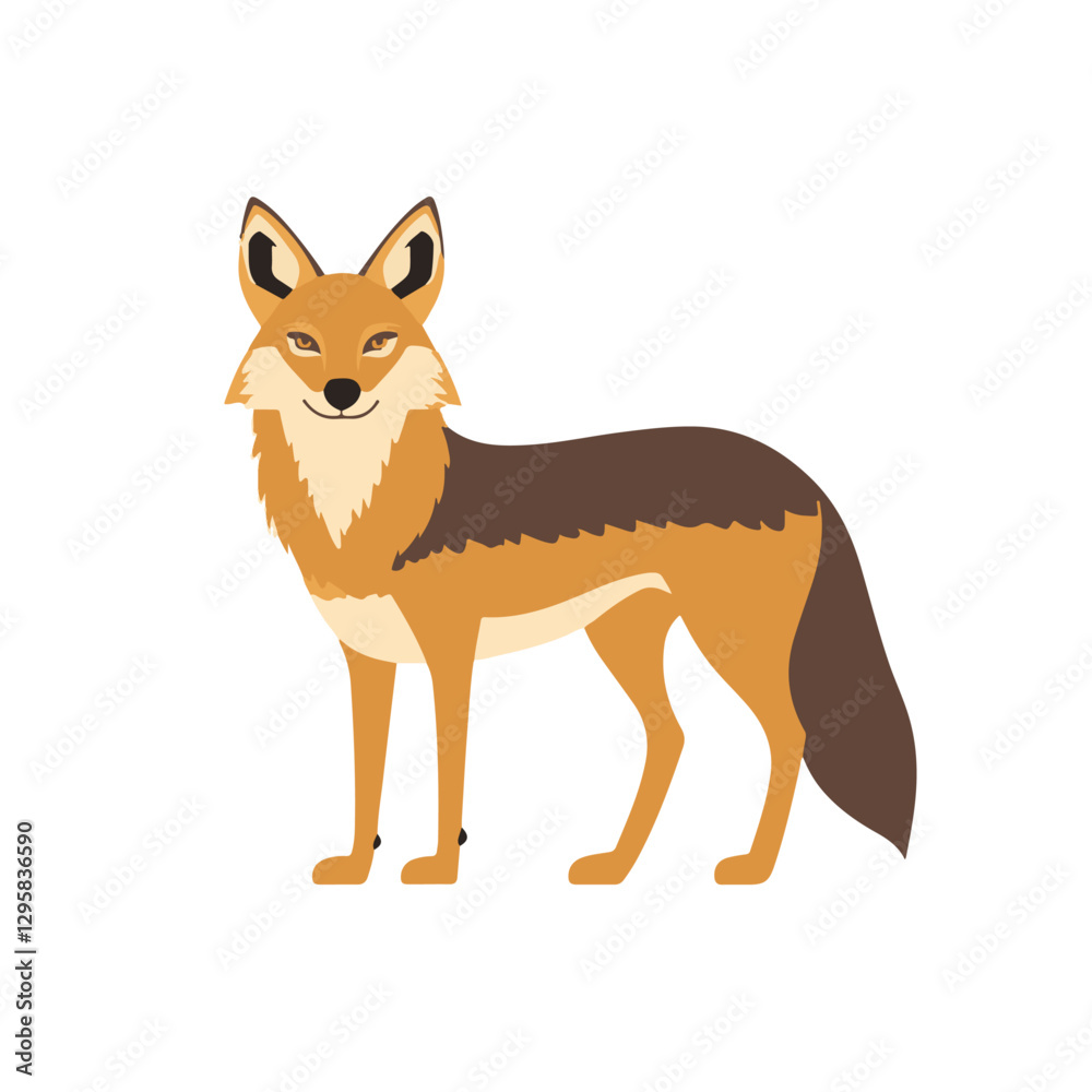 A 2D simple icon jackal motion graphic flat-design vector animation style, in a white background, flat design, animation design, vector, flat design, logo A 2D simple icon jackal motion graphic flat-design vector animation style, in a white background, flat design, animation design, vector, flat design, logo
