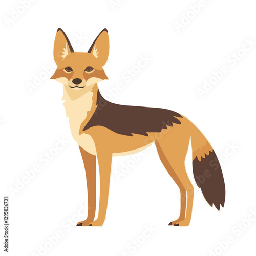 A 2D simple icon brown jackal motion graphic flat-design vector animation style, in a white background, flat design, animation design, vector, flat design, logo