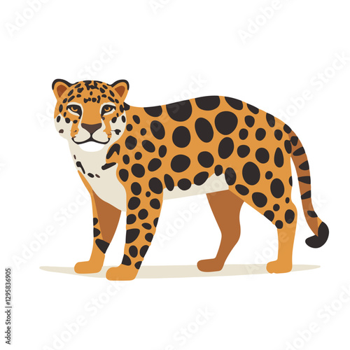 Simple flat 2D icon yellow jaguar isolated on transparent background, vector, flat design, animation design, vector, flat design, animation design, simple flat 2D icon, minimalist design, clipart