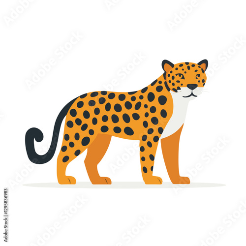 Simple flat 2D icon yellow jaguar isolated on transparent background, vector, flat design, animation design, vector, flat design, animation design, simple flat 2D icon, minimalist design, clipart