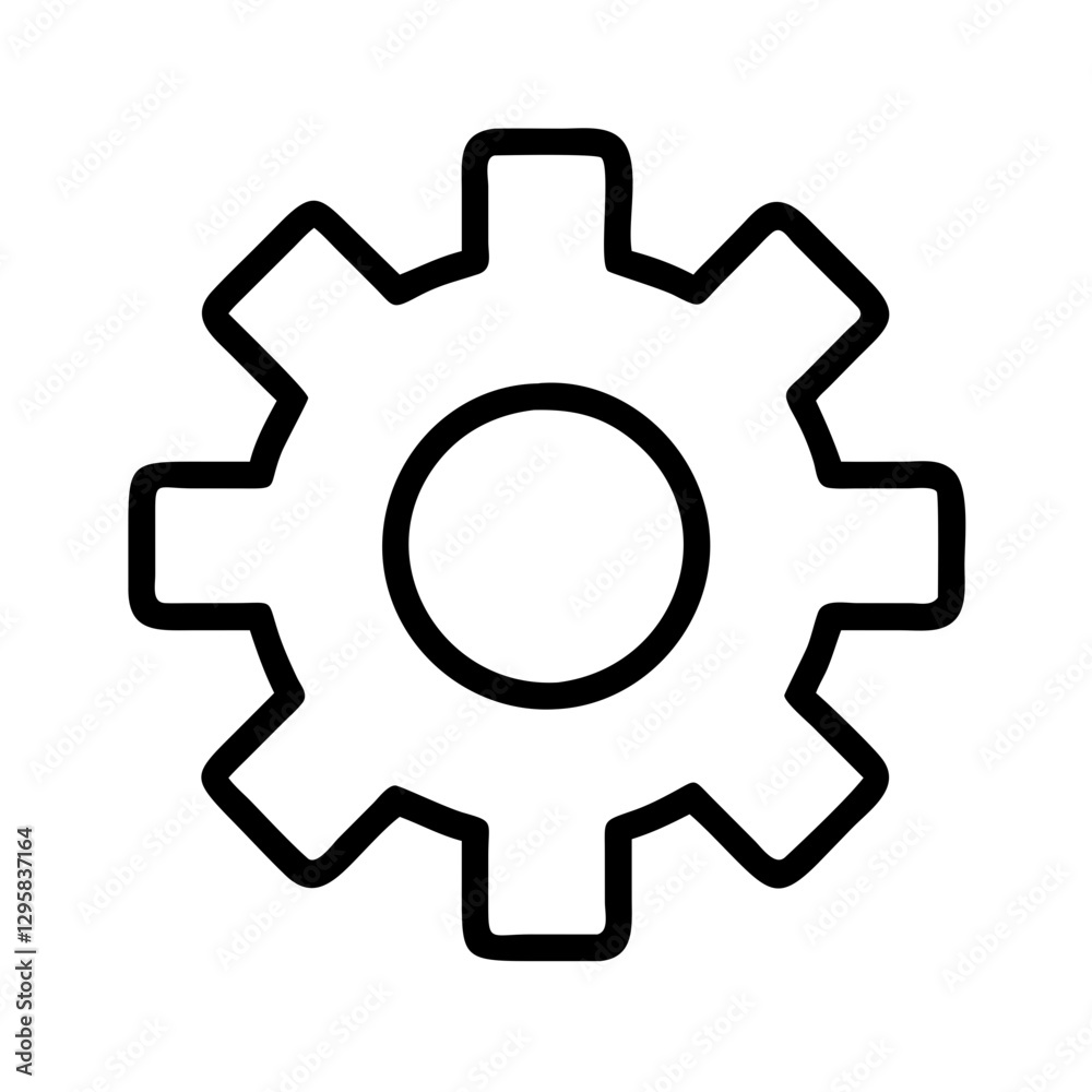 gear icon, gear line art - simple line art of gear, perfect for gear logos and icons gear icon, gear line art - simple line art of gear, perfect for gear logos and icons