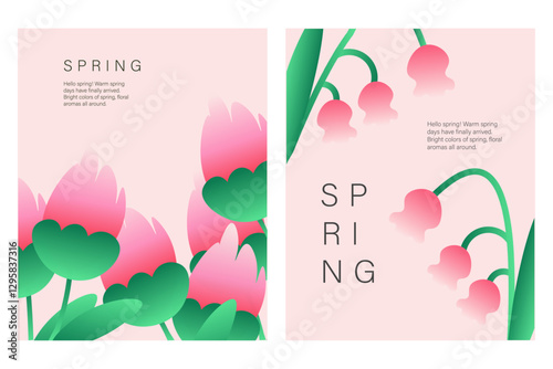 Spring banners set, posters. cards