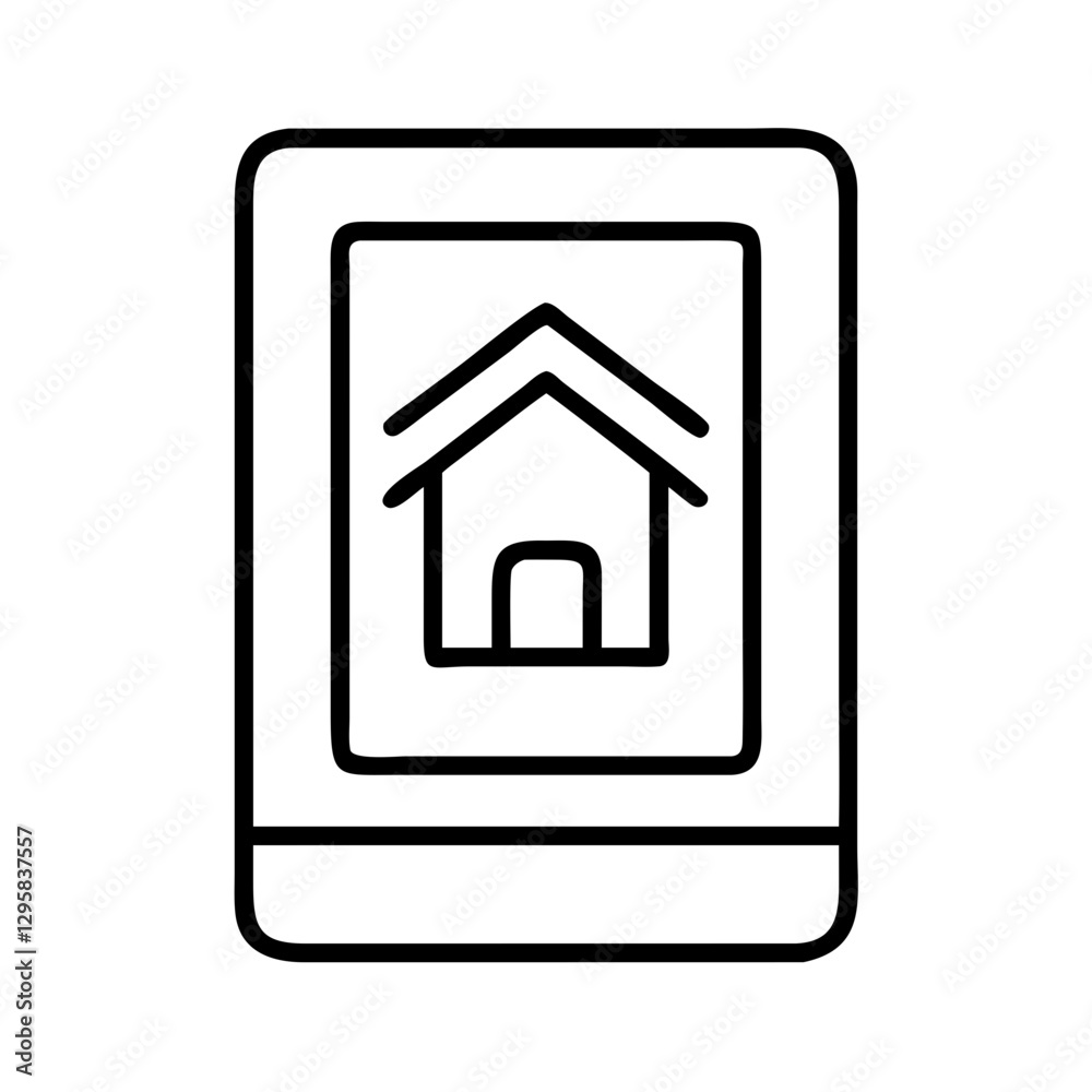 home screen icon, home screen line art - simple line art of home screen, perfect for home screen logos and icons home screen icon, home screen line art - simple line art of home screen, perfect for home screen logos and icons