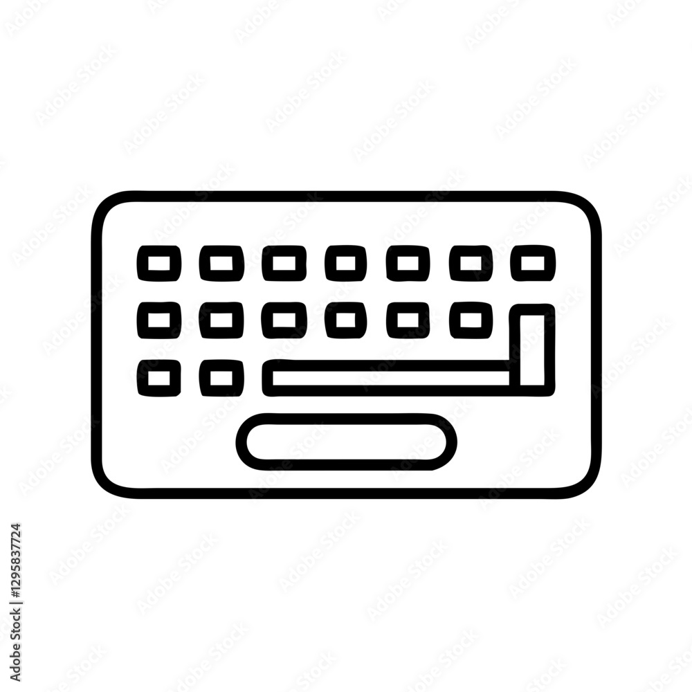 keyboard icon, keyboard line art - simple line art of keyboard, perfect for keyboard logos and icons