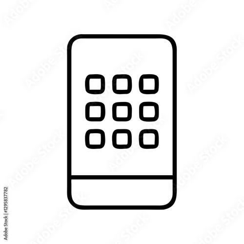 keypad mobile icon, keypad mobile line art - simple line art of keypad mobile, perfect for keypad mobile logos and icons