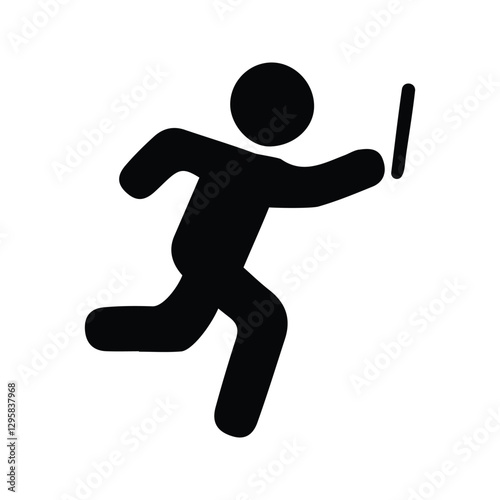 Relay Race Icon. Relay Race Athlete Illustration.