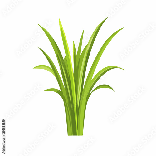 Simple flat 2D icon green lemongrass  isolated on a white background, vector, flat design, animation design, vector, flat design, simple flat 2D icon, minimalist and modern, flat design