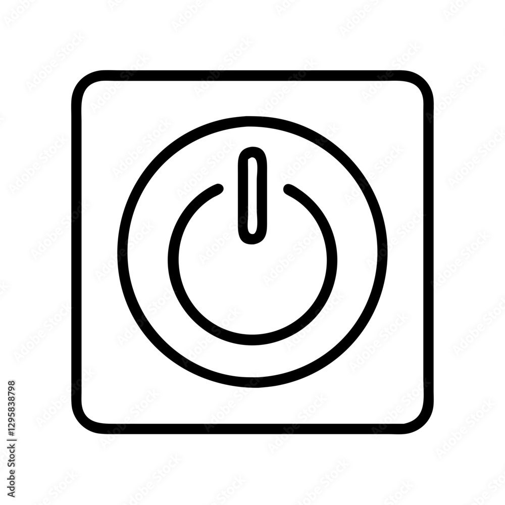 power button icon, power button line art - simple line art of power button, perfect for power button logos and icons power button icon, power button line art - simple line art of power button, perfect for power button logos and icons