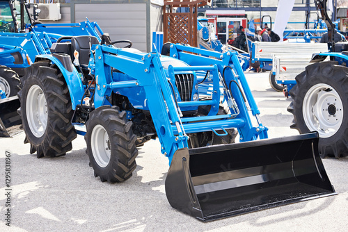 Tractor loader outdoors