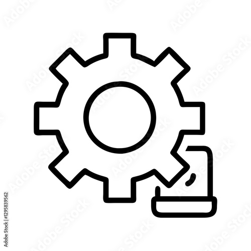 settings icon, settings line art - simple line art of settings, perfect for settings logos and icons