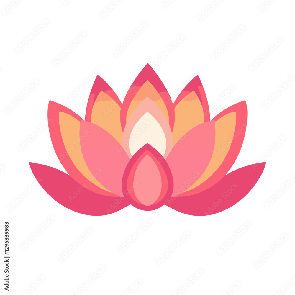 Fototapeta premium Simple_flat_2D_icon_lotus_isolated_on_a_white_background