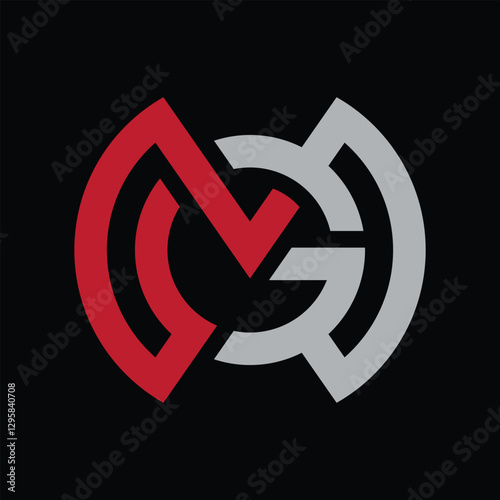 MG monogram logo design. Letter M and G infinity logo