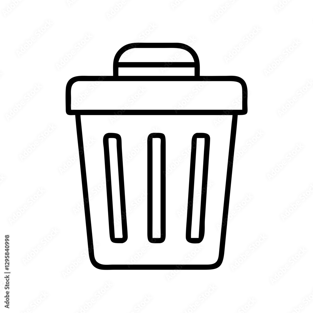 trash can icon, trash can line art - simple line art of trash can, perfect for trash can logos and icons trash can icon, trash can line art - simple line art of trash can, perfect for trash can logos and icons