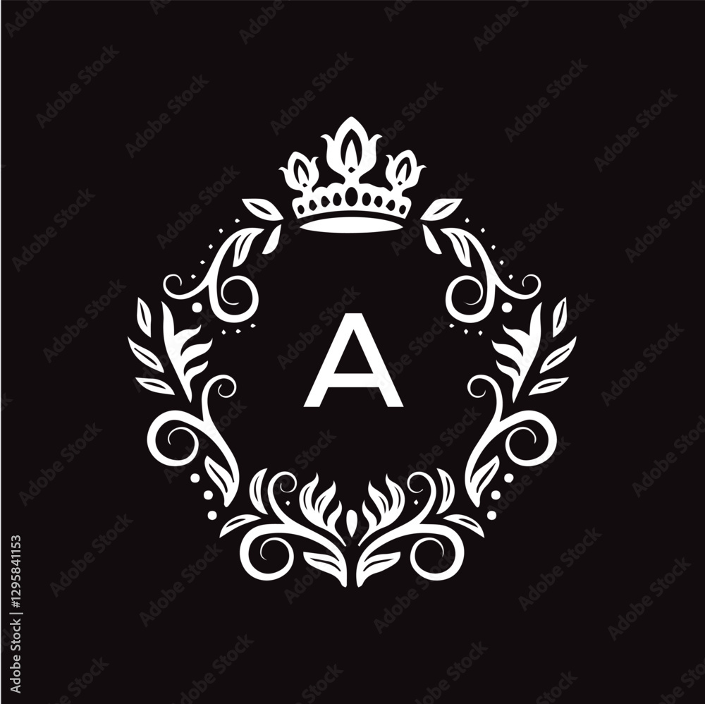 A letter logo design with black background in illustrator, vector logo modern alphabet font overlap style. calligraphy designs for logo, Poster, Invitation, etc.