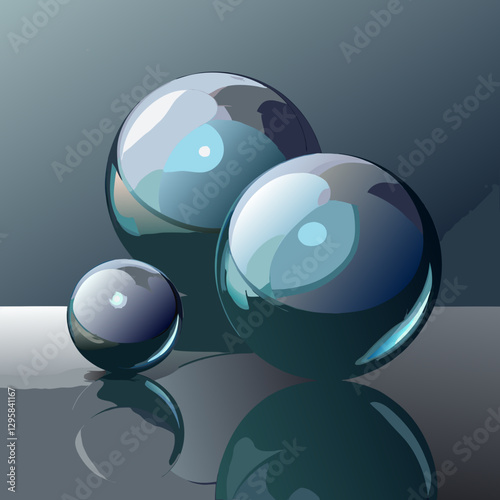 3d glass ball background