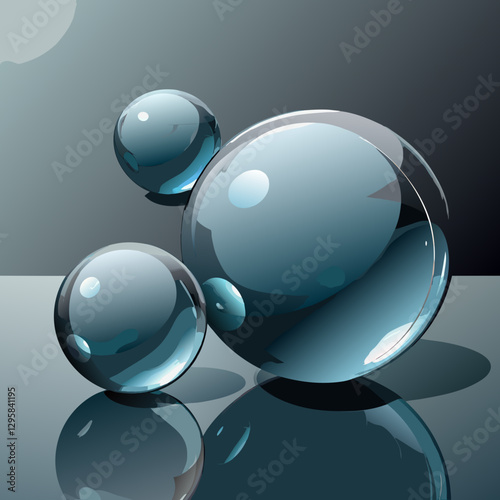 3d glass ball background