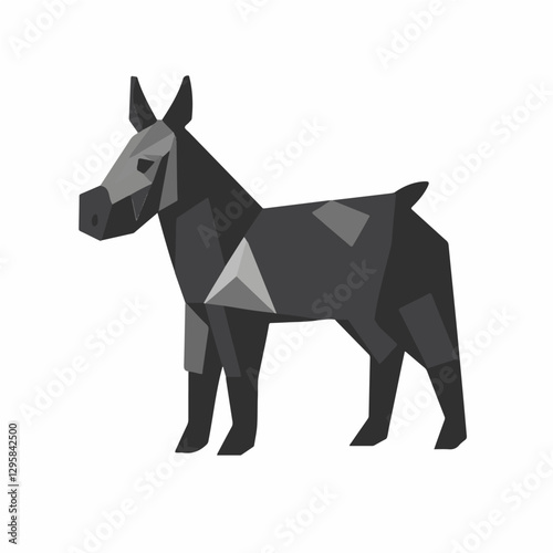 A Simple icon flat 2D icon gray mule head isolated on a white background, vector, animation design, simple flat 2D icon, minimalist design and modern illustration