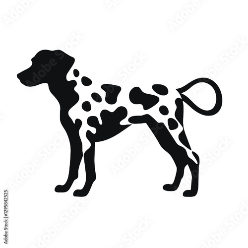 Dalmatian dog - Vector black silhouette isolated