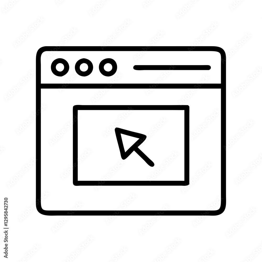 browser icon, browser line art - simple line art of browser, perfect for browser logos and icons browser icon, browser line art - simple line art of browser, perfect for browser logos and icons