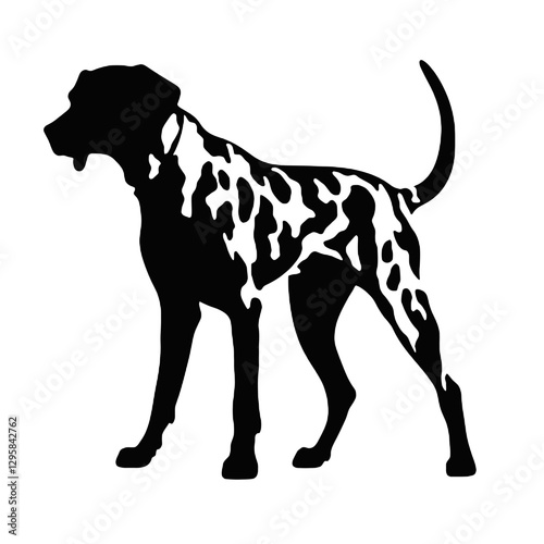 Dalmatian dog - Vector black silhouette isolated