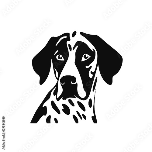 Dalmatian dog - Vector black silhouette isolated