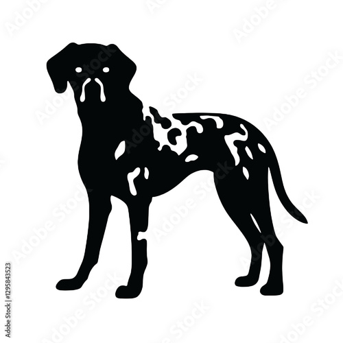 Dalmatian dog - Vector black silhouette isolated