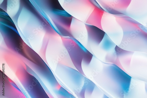 Wallpaper Mural An abstract wave pattern with soft gradients of pink, blue, and white colors, creating a fluid and dynamic visual effect. Torontodigital.ca