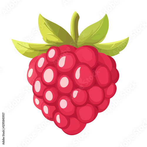 A Simple icon flat 2D icon red raspberry isolated on a transparent background, vector, animation design, simple flat 2D icon, minimalist design and modern illustration