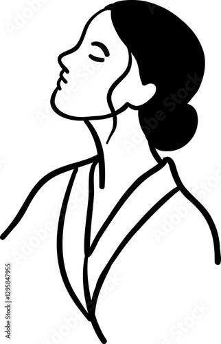 aesthetic woman lineart illustration