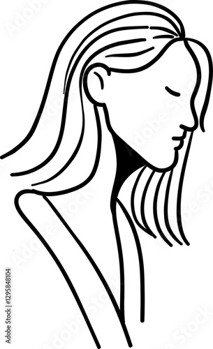 aesthetic woman lineart illustration