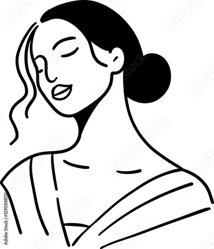 aesthetic woman lineart illustration