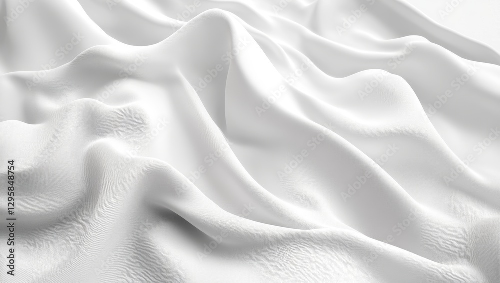 Naklejka premium White fabric draped, studio, elegant folds, backdrop