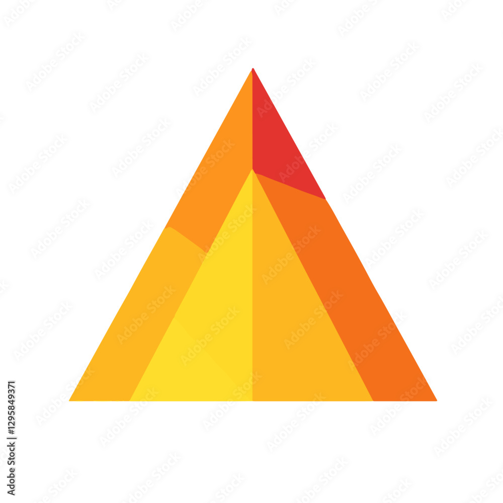 Simple flat 2D illustration of orange and red triangle shaped clipart isolated on a white background, vector 2D design, icon, flat 2d illustration art, flat icon Simple flat 2D illustration of orange and red triangle shaped clipart isolated on a white background, vector 2D design, icon, flat 2d illustration art, flat icon