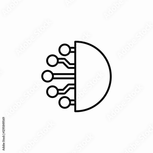 Artificial intelligence brain icon vector sign