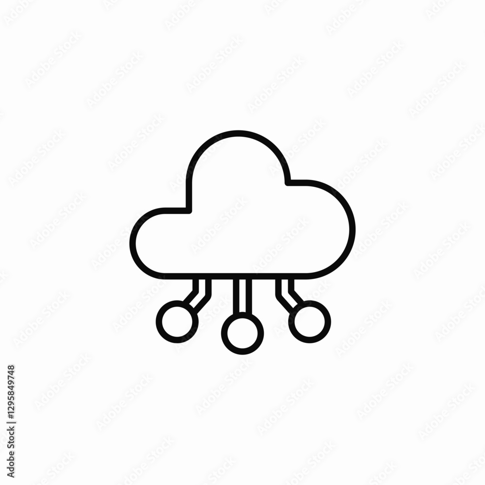 Cloud computing network icon vector sign Cloud computing network icon vector sign