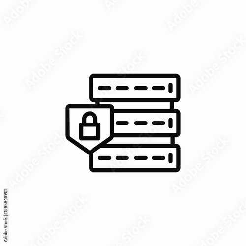 Secure server data icon vector sign