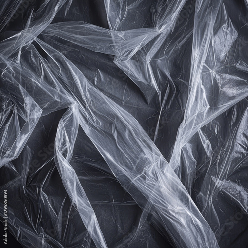 Wallpaper Mural Abstract plastic sheet texture; crumpled, translucent, dark background Torontodigital.ca