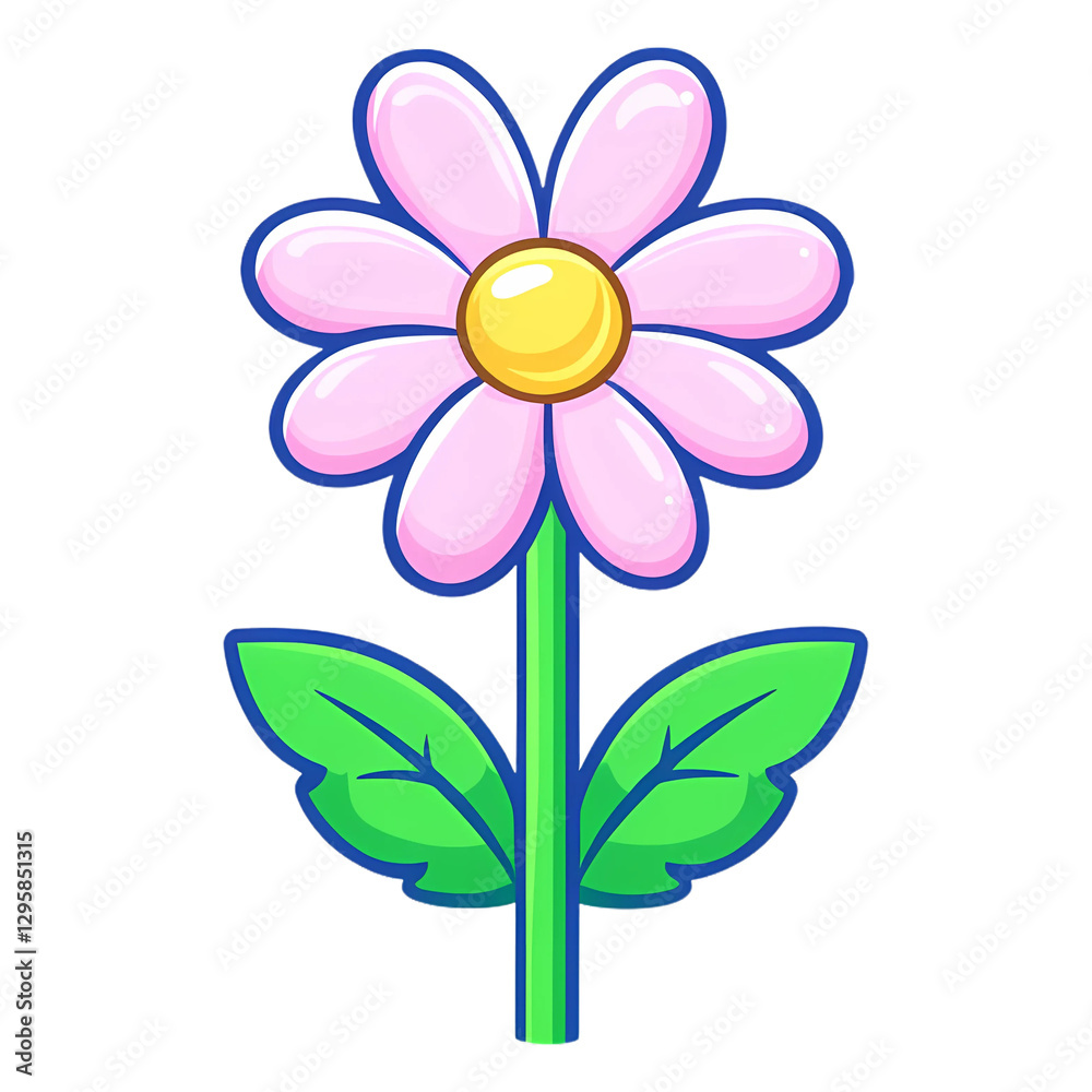 Fototapeta premium A high-quality illustration of a pink flower with a transparent background. Perfect for graphic design, floral decorations, wedding invitations, digital art, and botanical-themed projects.