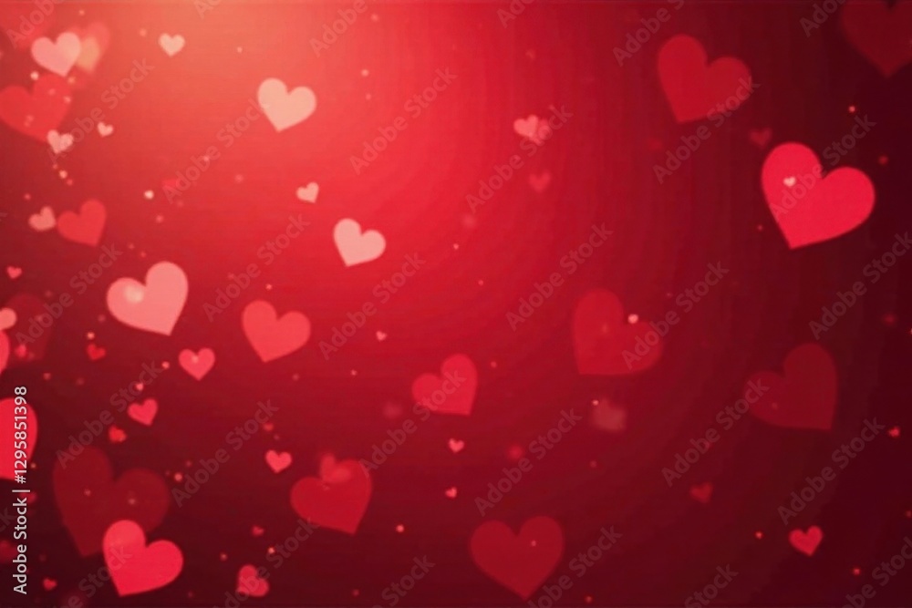 Soft red hearts bokeh, romantic Valentine's Day background, design, illustration Soft red hearts bokeh, romantic Valentine's Day background, design, illustration